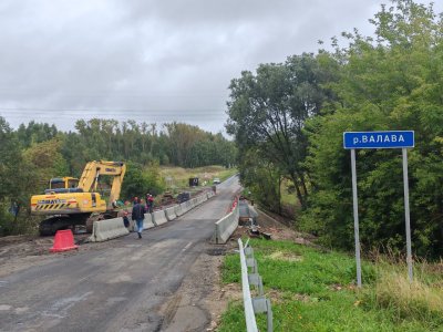 Ремонт моста через реку Валаву на дороге Лысково-Княгинино в Нижегородской области уже выполнен на 70%